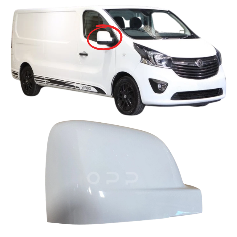 Vauxhall Vivaro 2014-2019 Door Wing Mirror Cover Painted White