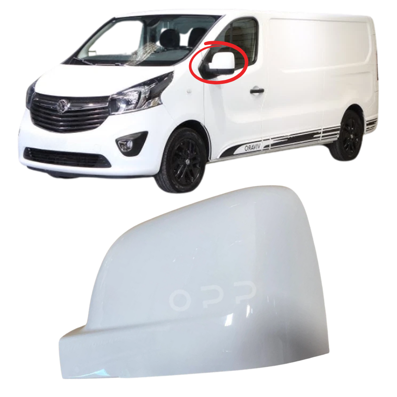 Vauxhall Vivaro 2014-2019 Door Wing Mirror Cover Painted White