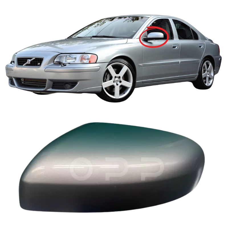 Volvo S60 2004-2006 Door Wing Mirror Cover Painted Silver