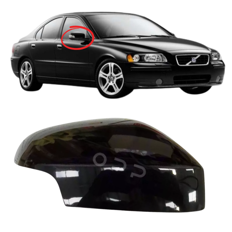 Volvo S60 2007-2009 Door Wing Mirror Cover Painted Black