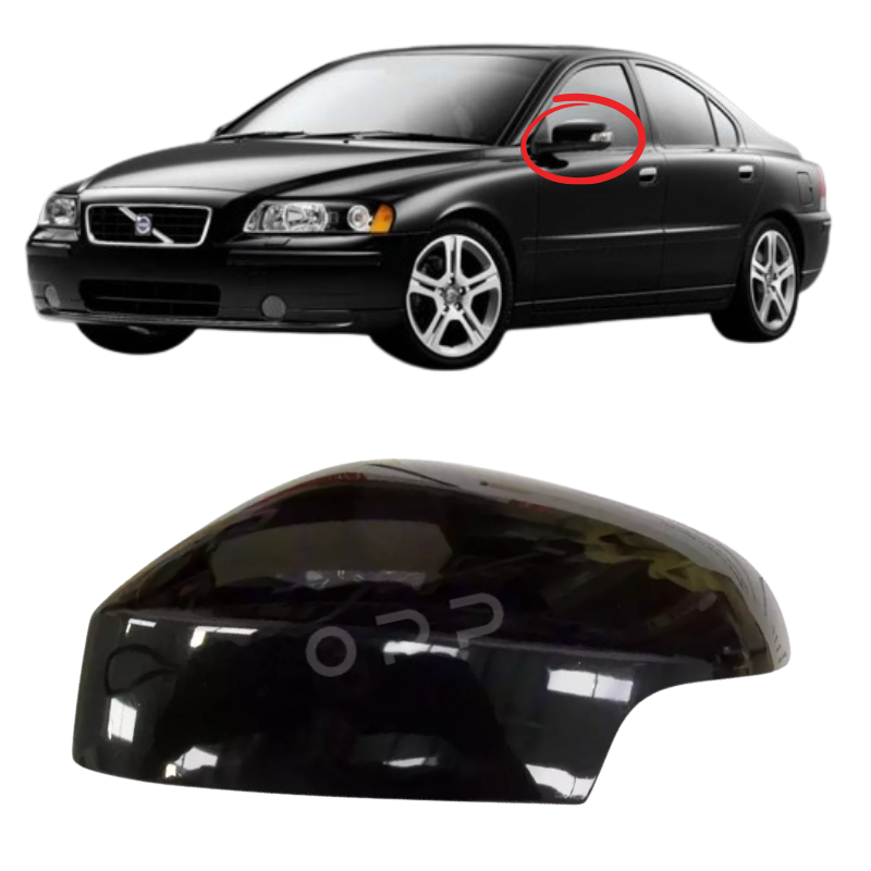 Volvo S60 2007-2009 Door Wing Mirror Cover Painted Black