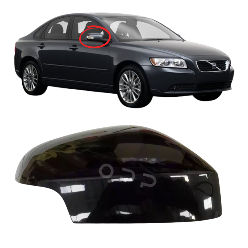 Volvo S40 2007-2009 Door Wing Mirror Cover Painted Black