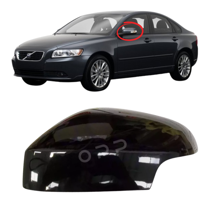 Volvo S40 2007-2009 Door Wing Mirror Cover Painted Black