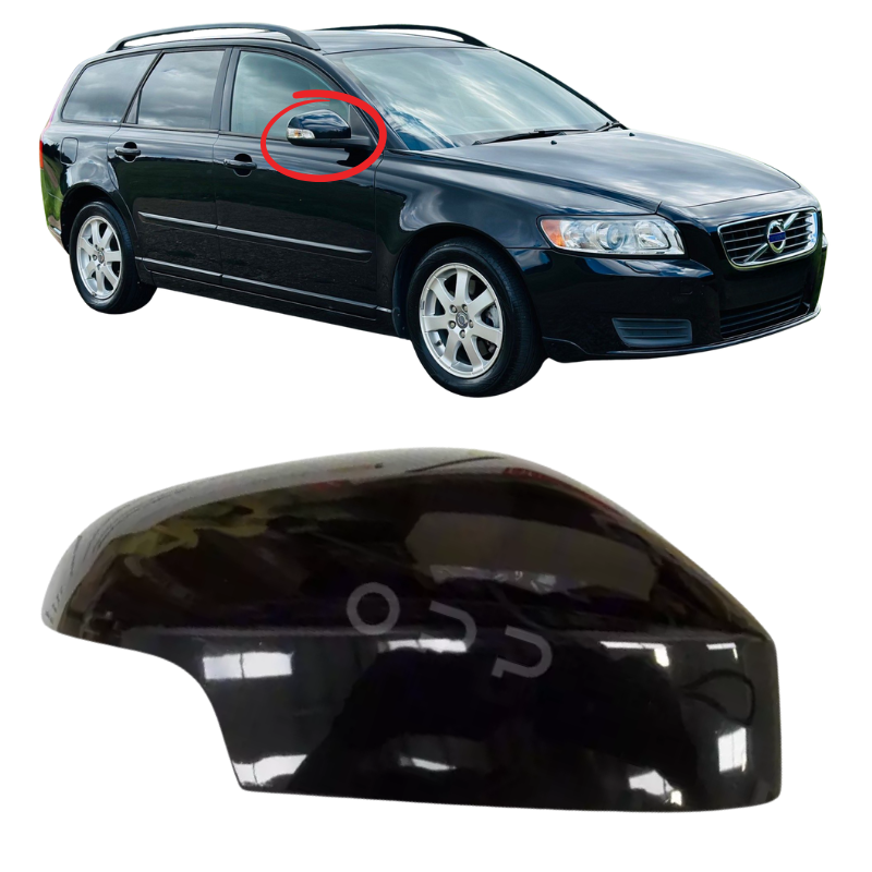 Volvo V50 2007-2010 Door Wing Mirror Cover Painted Black