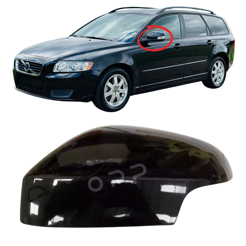 Volvo V50 2007-2010 Door Wing Mirror Cover Painted Black