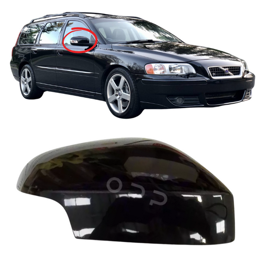 Volvo V70 Estate 2007-2010 Door Wing Mirror Cover Painted Black