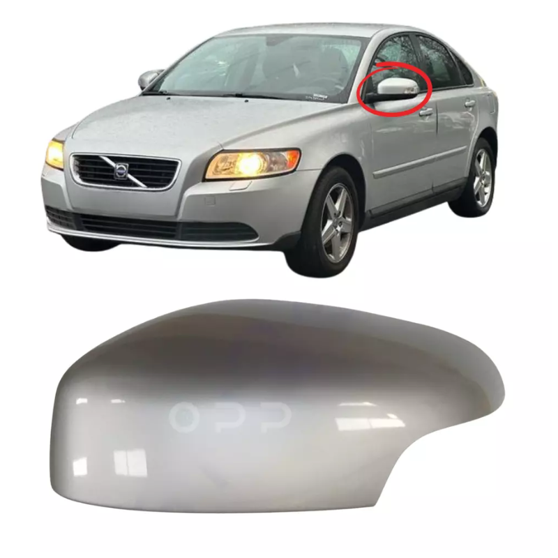 Volvo C30 S40 S60 V50 V70 2007-2009 Door Wing Mirror Cover Painted Silver