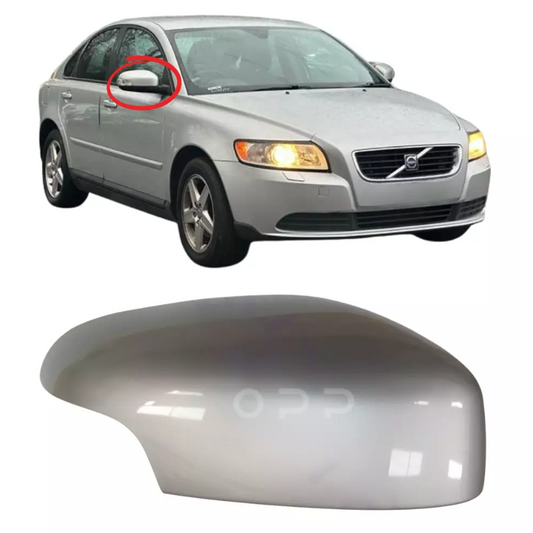 Volvo C30 S40 S60 V50 V70 2007-2009 Door Wing Mirror Cover Painted Silver