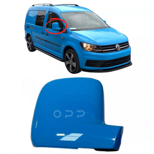 VW Caddy 2004-2021 Door Wing Mirror Cover Painted KLM Blue LT5B