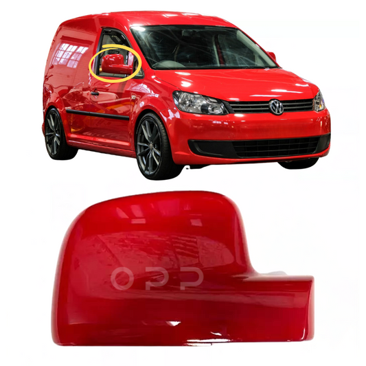 VW Caddy 2004-2021 Door Wing Mirror Cover Painted Tornado Red LY3D