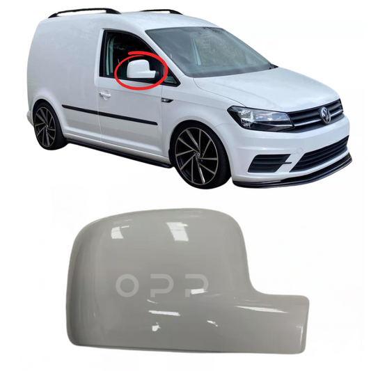 VW Caddy 2004-2021 Door Wing Mirror Cover Painted Candy White LB9A