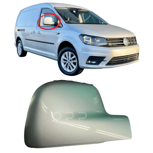 VW Caddy 2004-2021 Door Wing Mirror Cover Painted Reflex Silver LA7W