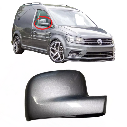 VW Caddy 2004-2021 Door Wing Mirror Cover Painted Natural Grey LH7W