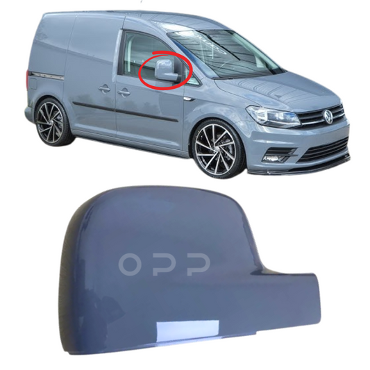 VW Caddy 2004-2021 Door Wing Mirror Cover Painted Pure Grey LH7J