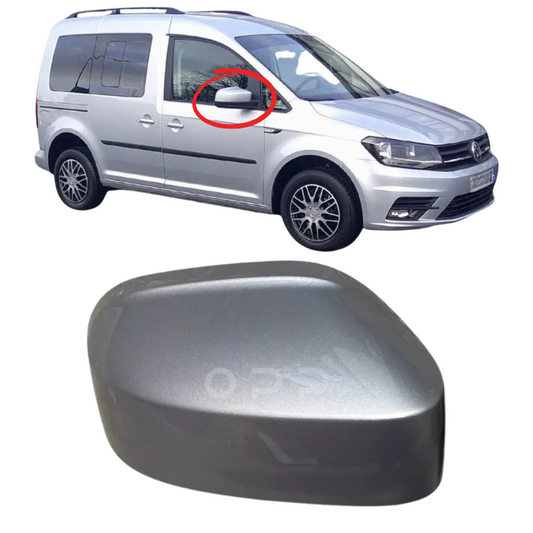 VW Caddy Life 2015-2021 Door Wing Mirror Cover Painted Reflex Silver LA7W