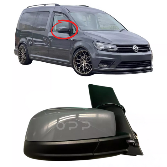 VW Caddy 2004-2021 Door Wing Mirror Electric Painted Pure Grey LH7J