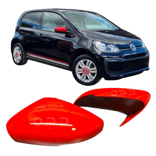 VW Up 2016-2023 Door Wing Mirror Cover Painted Painted Red Beats Edition