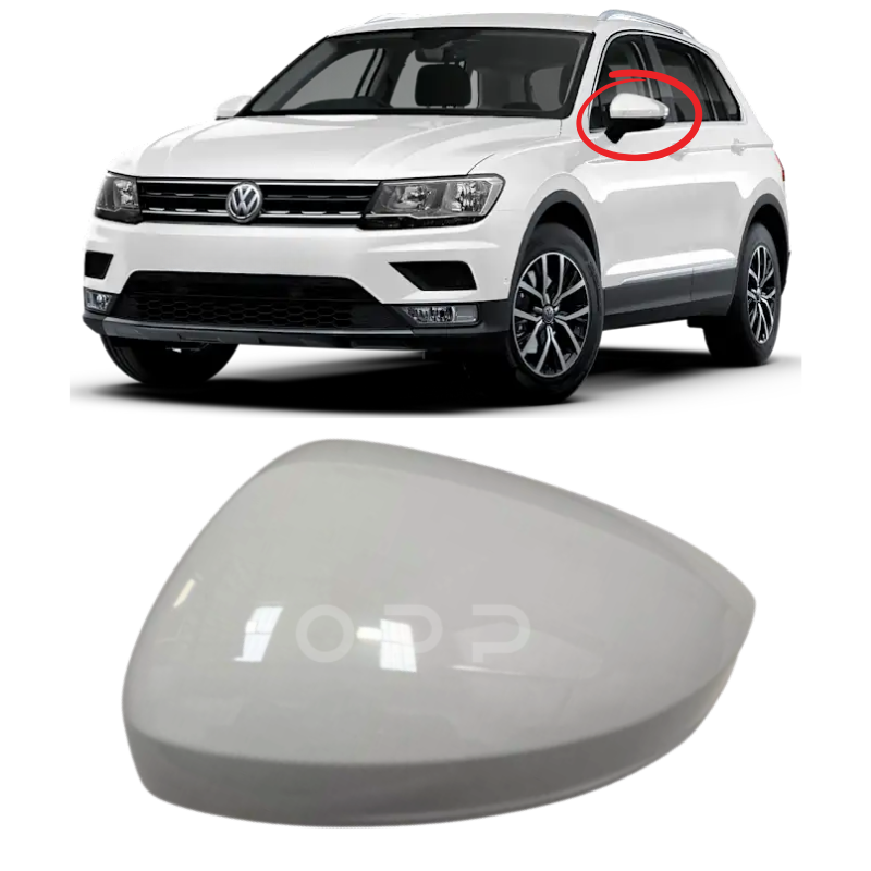 VW Tiguan 2017-2022 Door Wing Mirror Cover Painted Pure White LC9A