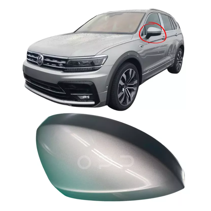 VW Tiguan 2017-2022 Door Wing Mirror Cover Painted Tungsten Silver LB7W