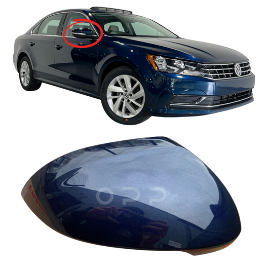 VW Passat MK7 B8 2015- Door Wing Mirror Cover Painted Night Blue LH5X