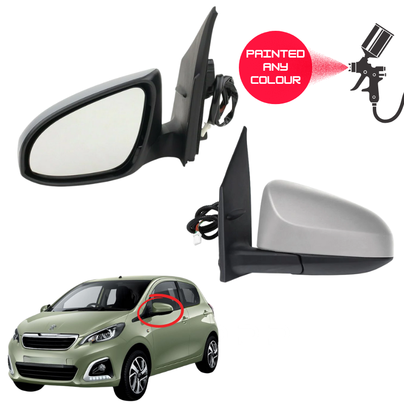 Peugeot 108 2014-2020 Door Wing Mirror Complete Electric Painted