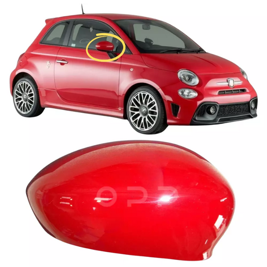 Fiat 500 2008-2023 Door Wing Mirror Cover Painted Rosso Red