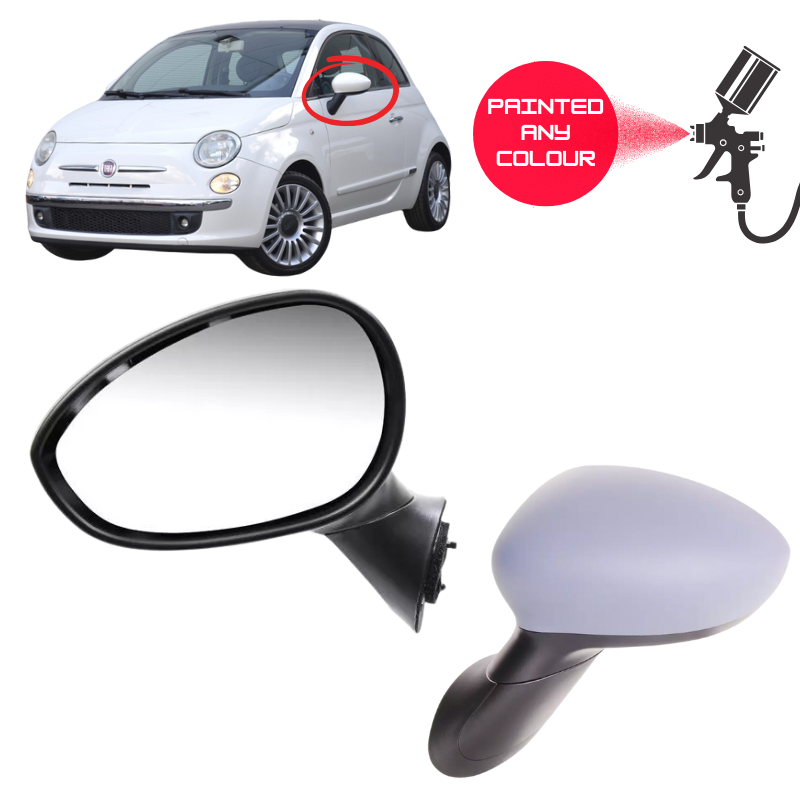 Fiat 500 2008-2017 Door Wing Mirror Complete Electric Painted