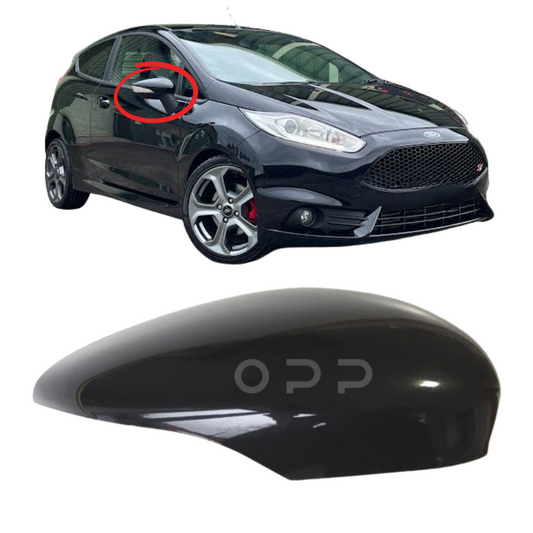 Ford Fiesta 2008-2017 Door Wing Mirror Cover Painted Panther Black