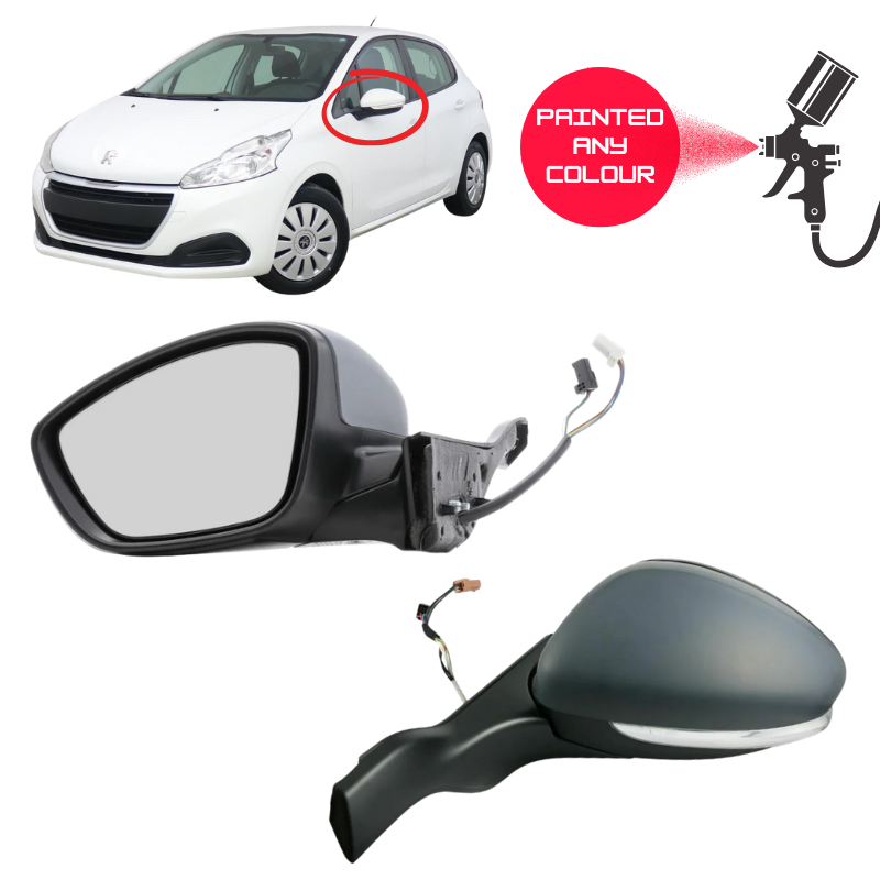 Peugeot 208 2012-2019 Door Wing Mirror Complete Electric Heated