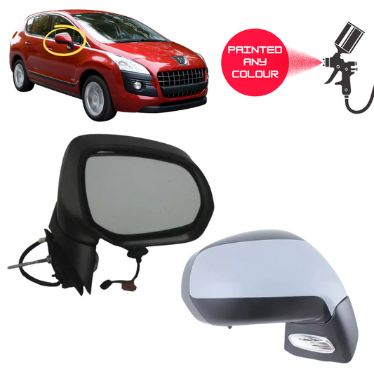 Peugeot 3008 2009-2018 Door Wing Mirror Complete Electric Painted