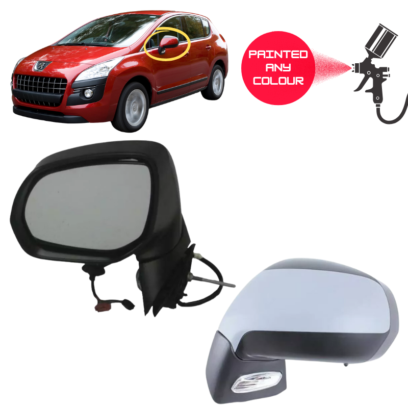 Peugeot 3008 2009-2018 Door Wing Mirror Complete Electric Painted
