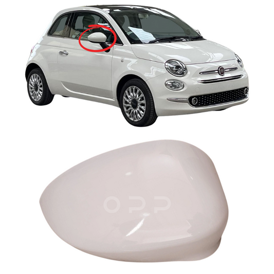 Fiat 500 2008-2023 Door Wing Mirror Cover Painted Bianco White 268/A