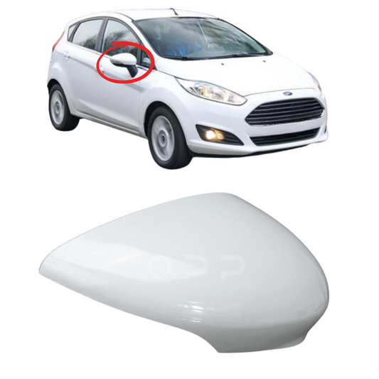 Ford Fiesta 2008-2017 Door Wing Mirror Cover Painted Frozen White