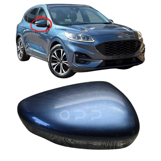 Ford Kuga 2019- Door Wing Mirror Cover Painted Chrome Blue