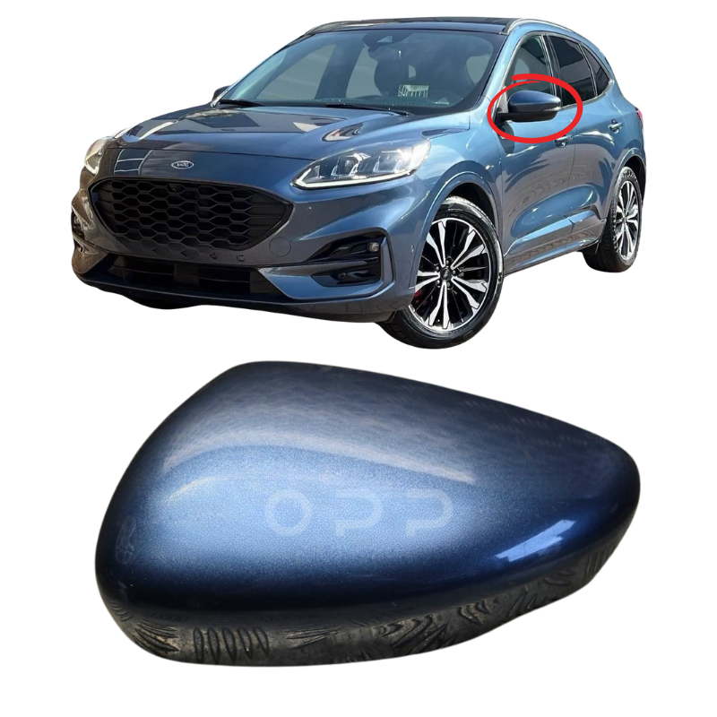 Ford Kuga 2019- Door Wing Mirror Cover Painted Chrome Blue