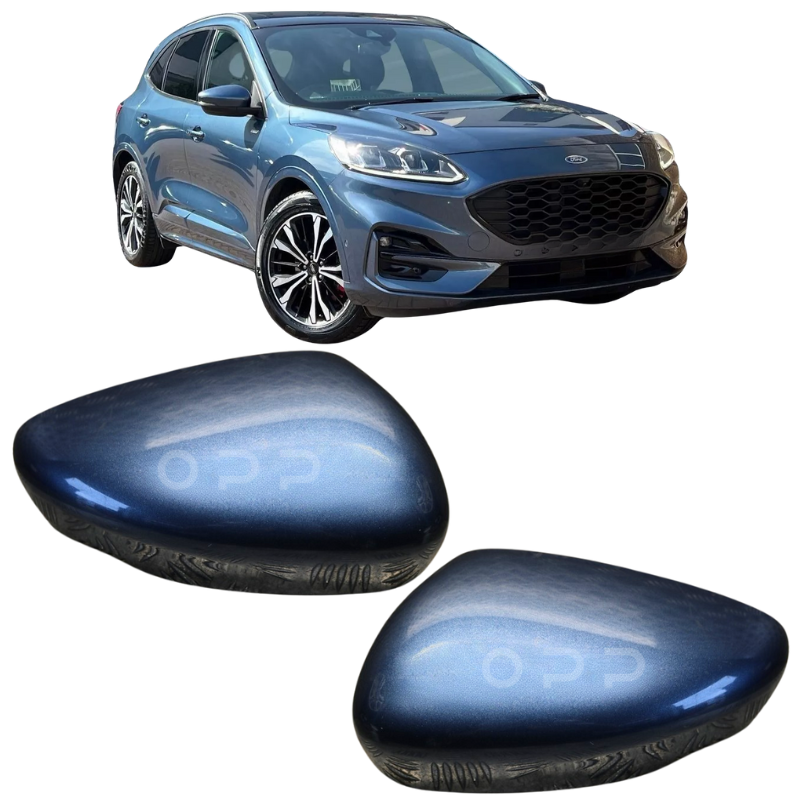Ford Kuga 2019- Door Wing Mirror Cover Painted Chrome Blue