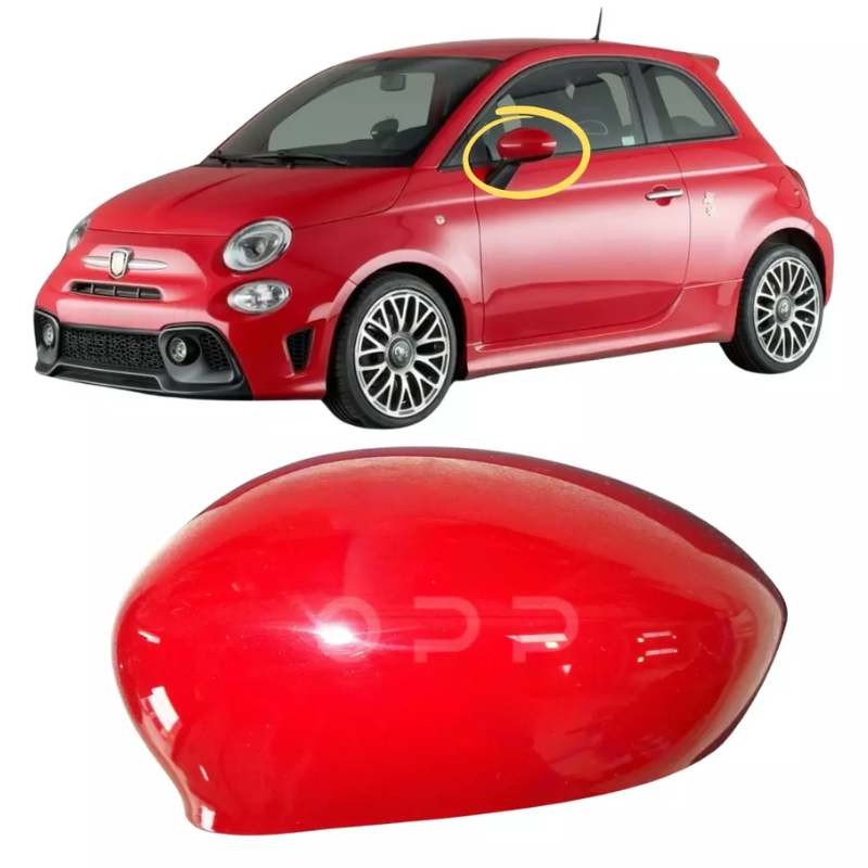 Fiat 500 2008-2023 Door Wing Mirror Cover Painted Rosso Red